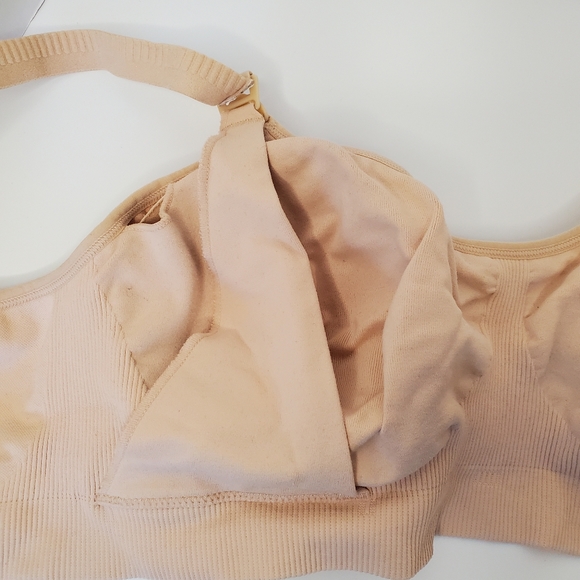 Cake Lingerie Womens Nude Beige Nursing Bra Removable Pads Wireless Size XL - Picture 9 of 10